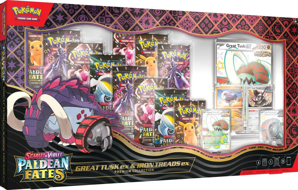 Pokemon - Scarlet & Violet - Paldean Fates - Great Tusk ex & Iron Treads ex - Premium Collection